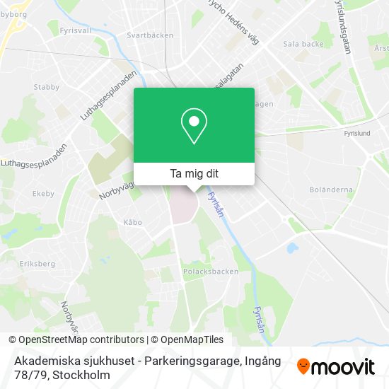 Akademiska sjukhuset - Parkeringsgarage, Ingång 78 / 79 karta