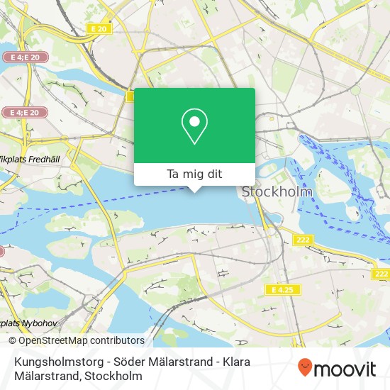 Kungsholmstorg - Söder Mälarstrand - Klara Mälarstrand karta