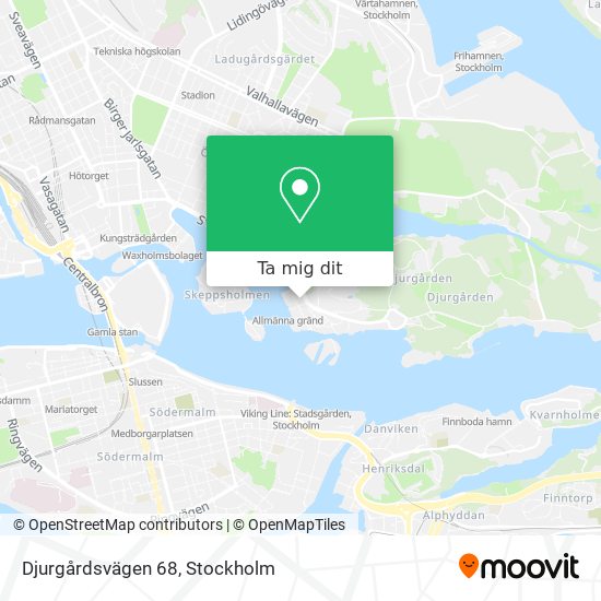 Djurgårdsvägen 68 karta