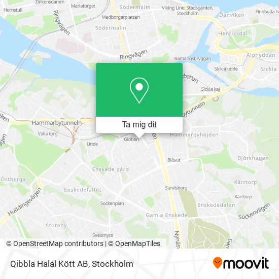 Qibbla Halal Kött AB karta