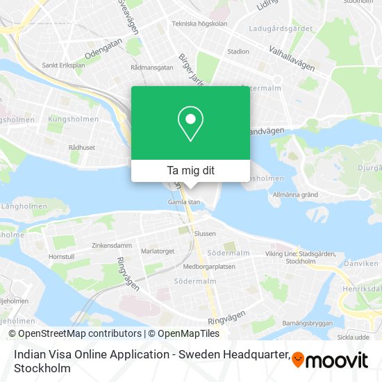 Indian Visa Online Application - Sweden Headquarter karta