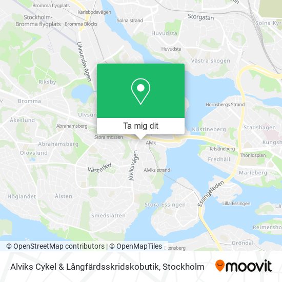 Alviks Cykel & Långfärdsskridskobutik karta