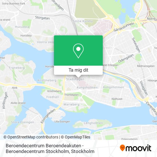 Beroendecentrum Beroendeakuten - Beroendecentrum Stockholm karta