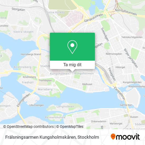 Frälsningsarmen Kungsholmskåren karta