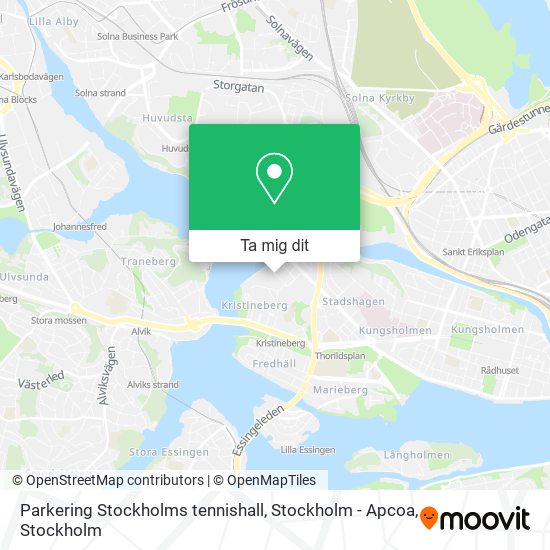 Parkering Stockholms tennishall, Stockholm - Apcoa karta