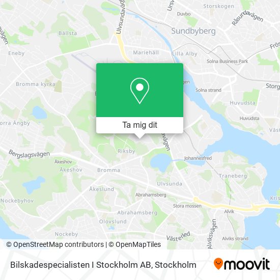 Bilskadespecialisten I Stockholm AB karta