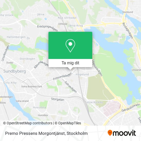 Premo Pressens Morgontjänst karta