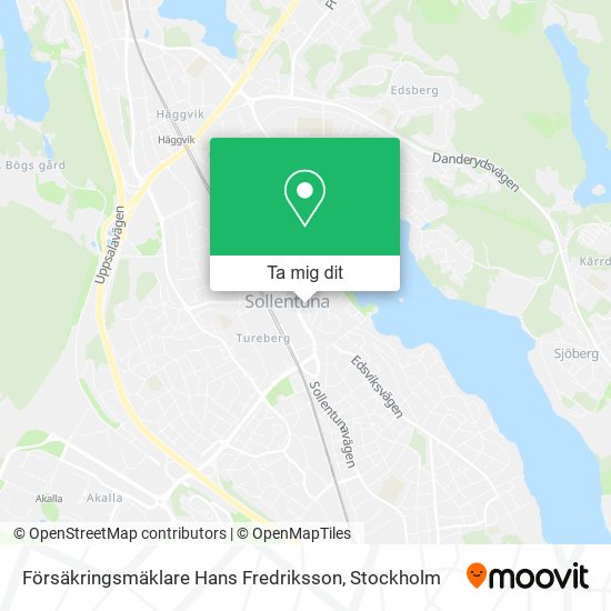 Försäkringsmäklare Hans Fredriksson karta