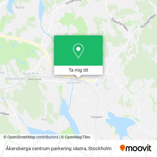 Åkersberga centrum parkering västra karta