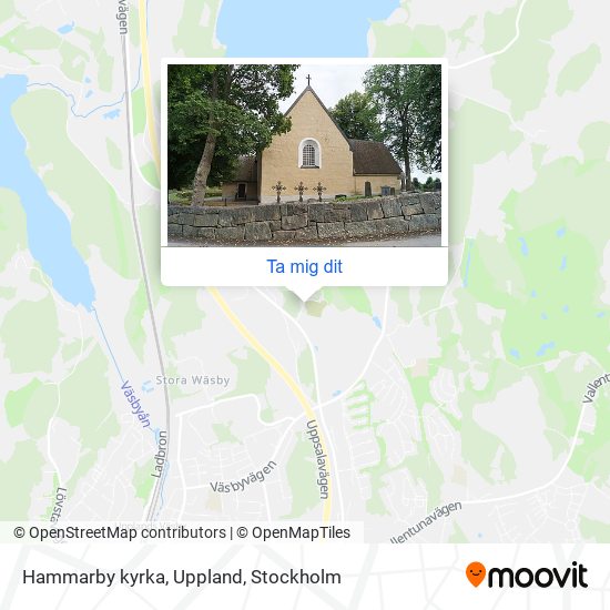 Hammarby kyrka, Uppland karta