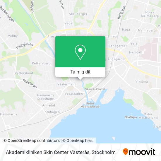 Akademikliniken Skin Center Västerås karta