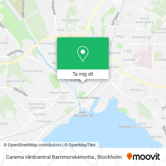 Carema vårdcentral Barnmorskemotta. karta