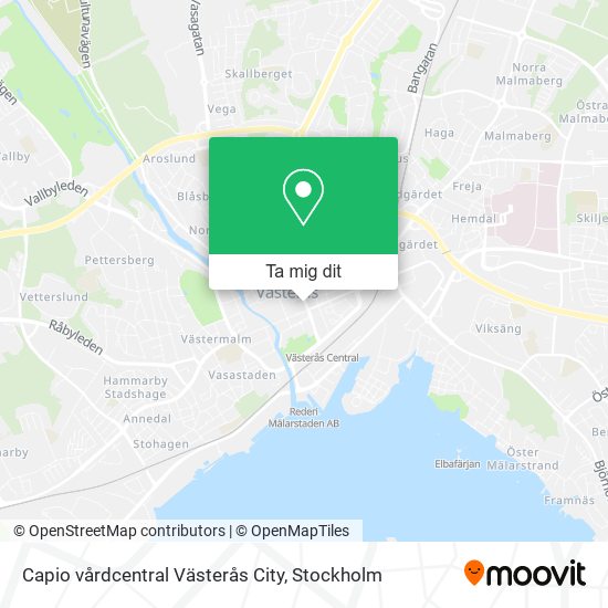 Capio vårdcentral Västerås City karta
