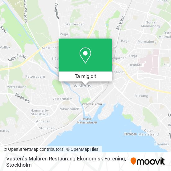 Västerås Mälaren Restaurang Ekonomisk Förening karta