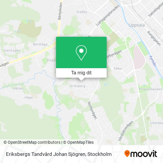 Eriksbergs Tandvård Johan Sjögren karta