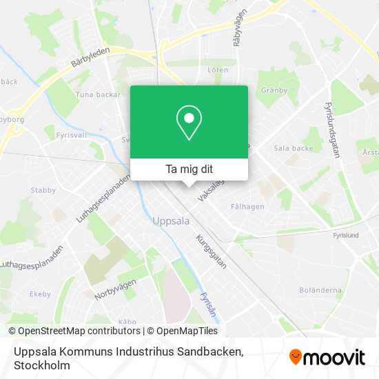 Uppsala Kommuns Industrihus Sandbacken karta