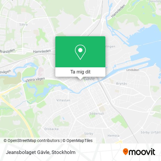 Jeansbolaget Gävle karta