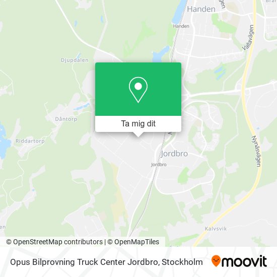 Opus Bilprovning Truck Center Jordbro karta