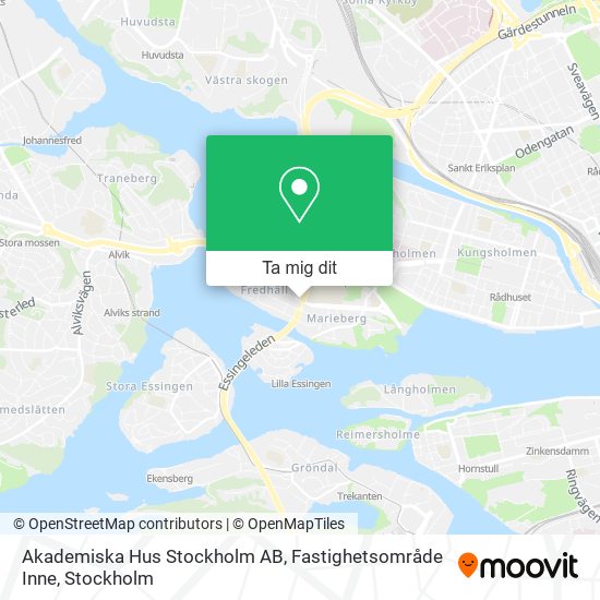 Akademiska Hus Stockholm AB, Fastighetsområde Inne karta