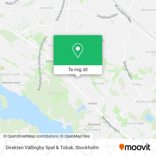 Direkten Vällingby Spel & Tobak karta