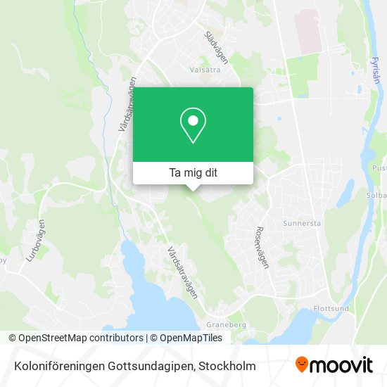 Koloniföreningen Gottsundagipen karta