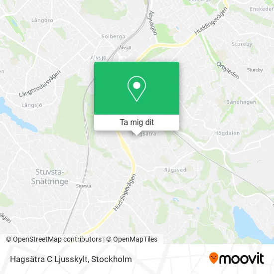 Hagsätra C Ljusskylt karta