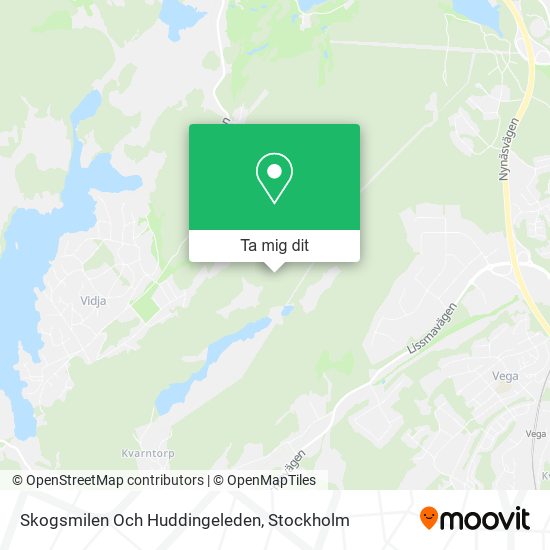 Skogsmilen Och Huddingeleden karta