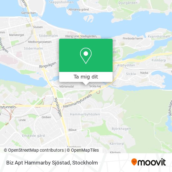 Biz Apt Hammarby Sjöstad karta