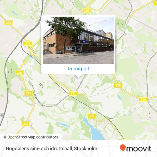 Högdalens sim- och idrottshall karta