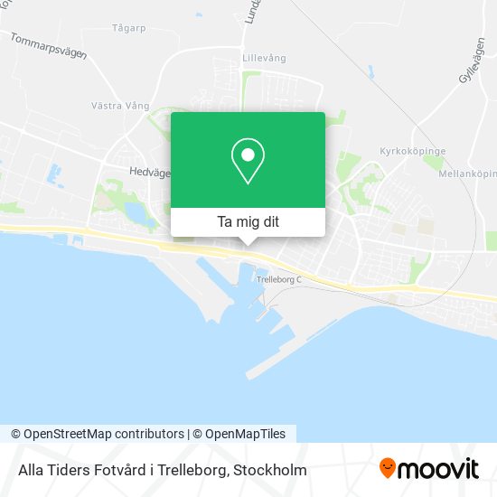 Alla Tiders Fotvård i Trelleborg karta