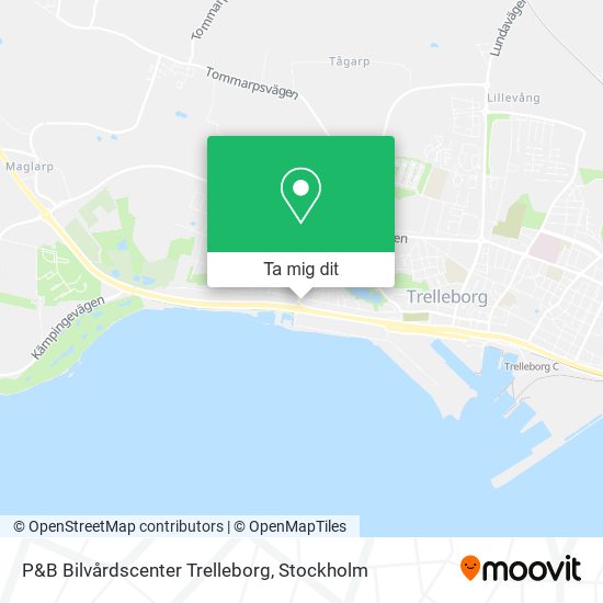 P&B Bilvårdscenter Trelleborg karta