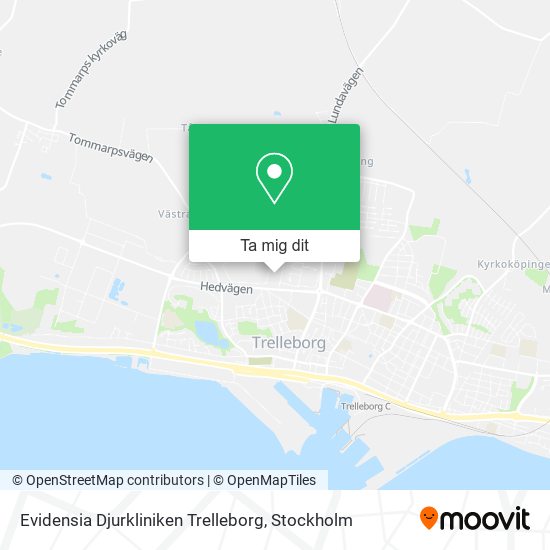 Evidensia Djurkliniken Trelleborg karta