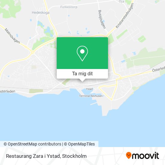 Restaurang Zara i Ystad karta