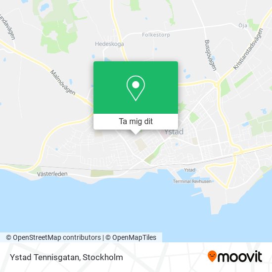Ystad Tennisgatan karta