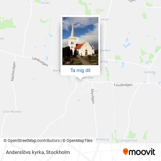 Anderslövs kyrka karta