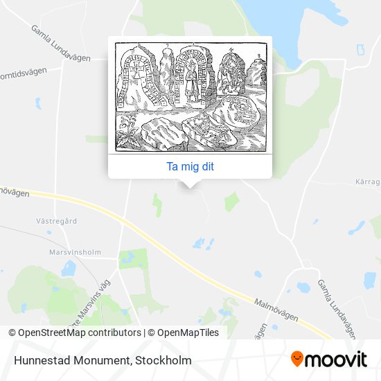 Hunnestad Monument karta