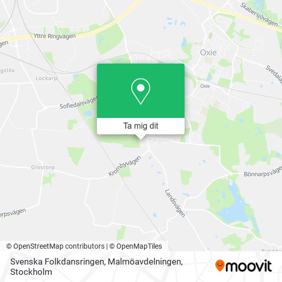 Svenska Folkdansringen, Malmöavdelningen karta
