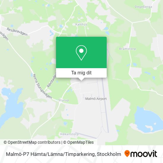 Malmö-P7 Hämta / Lämna / Timparkering karta