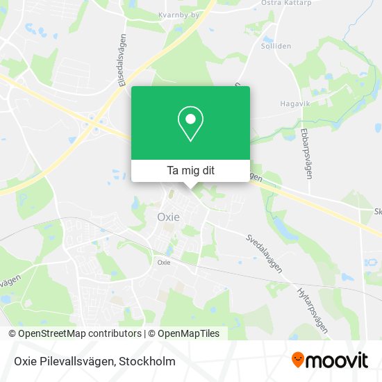 Oxie Pilevallsvägen karta