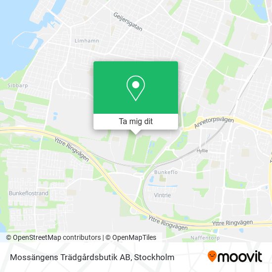 Mossängens Trädgårdsbutik AB karta