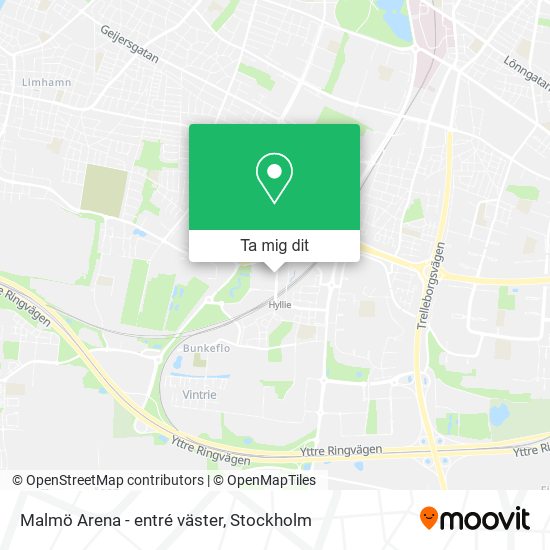 Malmö Arena - entré väster karta