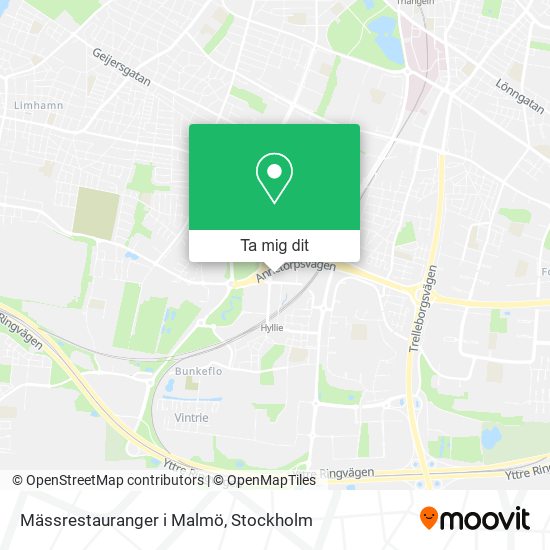 Mässrestauranger i Malmö karta