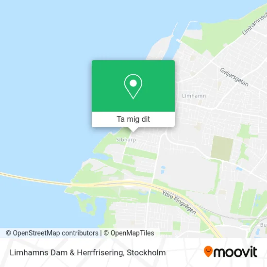Limhamns Dam & Herrfrisering karta
