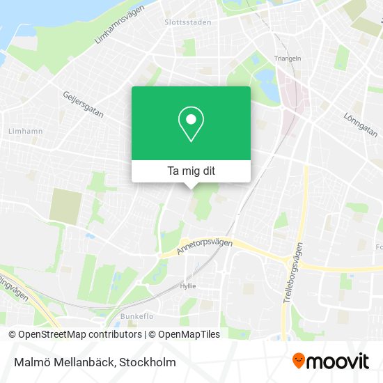 Malmö Mellanbäck karta