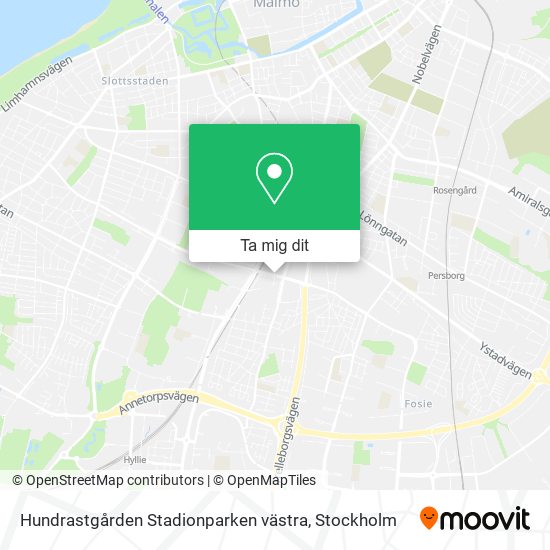 Hundrastgården Stadionparken västra karta