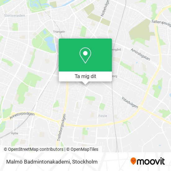 Malmö Badmintonakademi karta