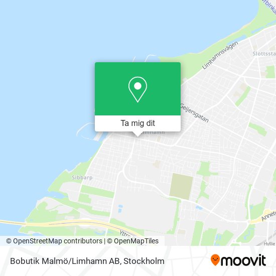 Bobutik Malmö/Limhamn AB karta