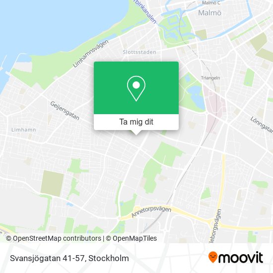 Svansjögatan 41-57 karta