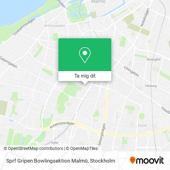 Sprf Gripen Bowlingsektion Malmö karta