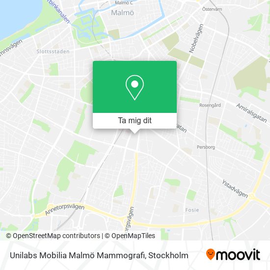 Unilabs Mobilia Malmö Mammografi karta